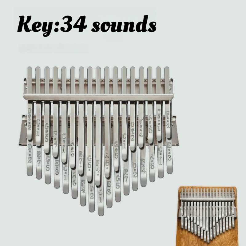 Musical Instrument African - Metalen 34-toetsen Kalimba-accessoires Gladde draagbare hoogwaardige