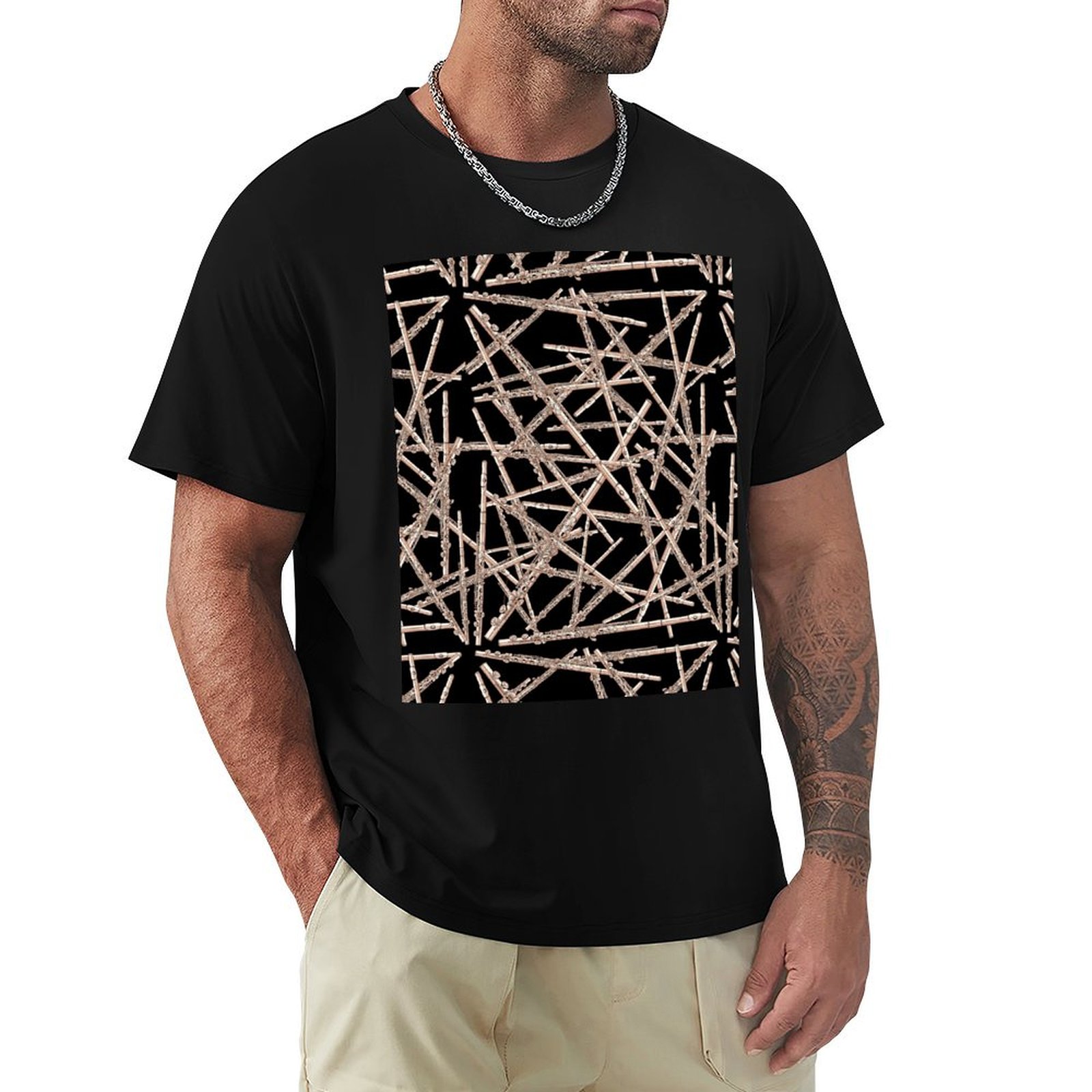 Musical Instrument No Touch - Fluit Muziekinstrument Patroon Zwart T-Shirt Zacht