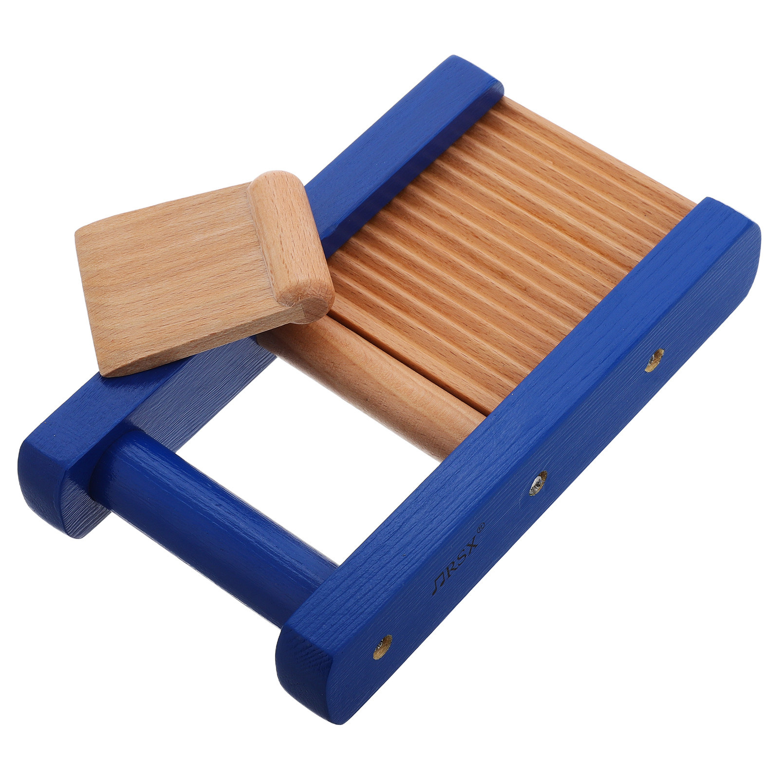 Musical Instrument I Play - Houten schraperbord, handpercussie-instrument, blauw, voor vroegschoolse