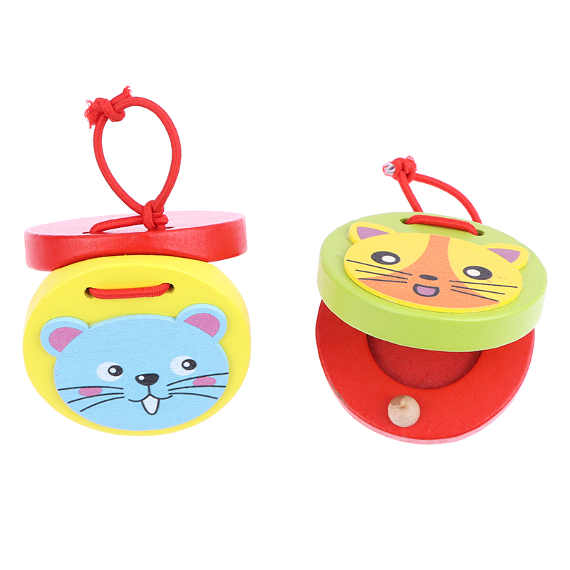 Musical Instruments Cartoon - 1Pc Kids Cartoon Houten Krokodil/Ronde Castagnetten
