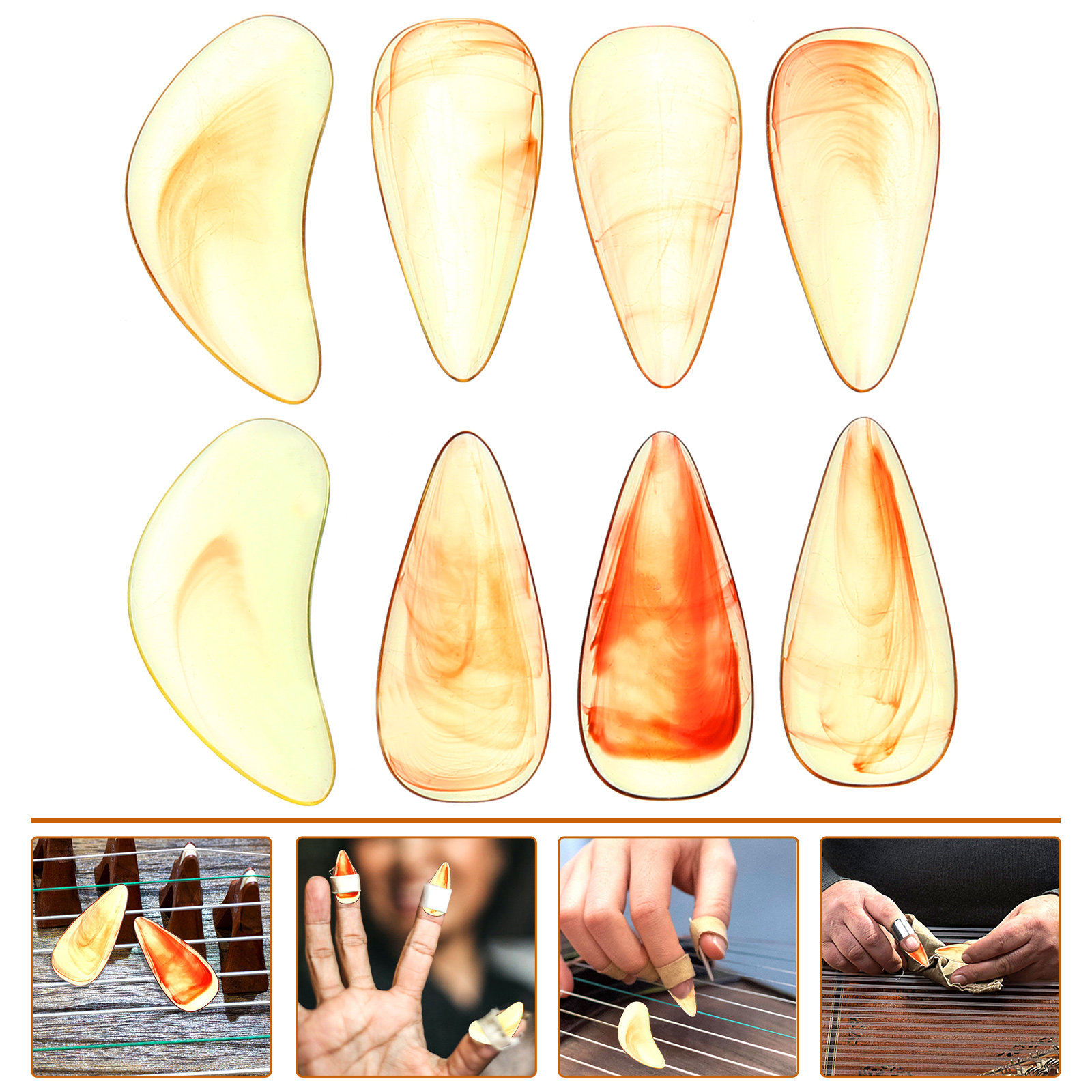 8 stuks Guzheng vingerplectrum - Musical Instrument Guzheng recensie en prijs