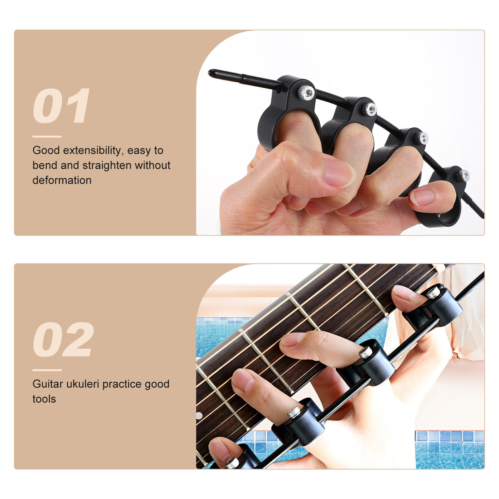 2-delige gitaar vingertrainer  - Musical Instrument Ukulele recensie en prijs
