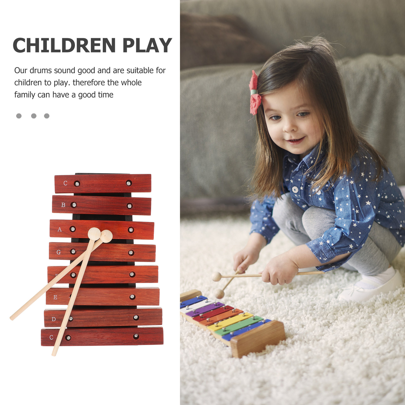 Houten xylofoon met 8 noten vo - Musical Instrument For Toddlers recensie en prijs