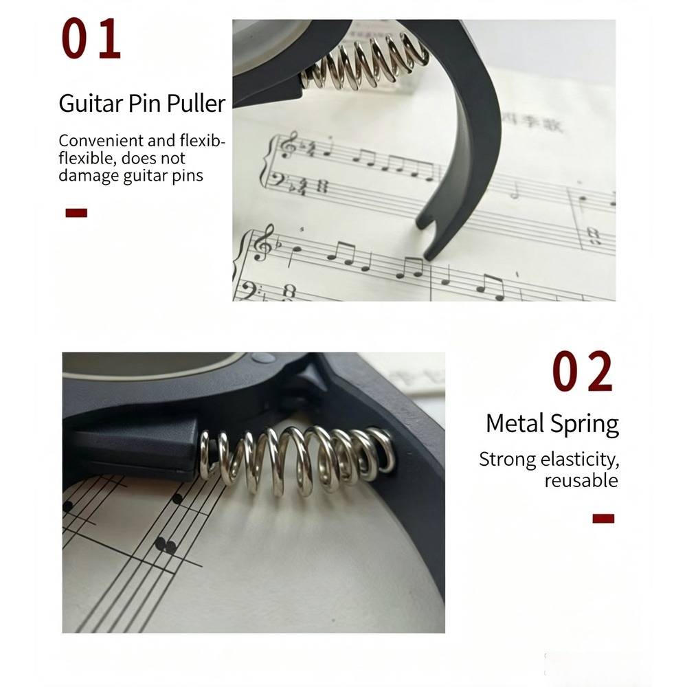 2-in-1 gitaarcapo met brugpinn - Musical Instruments Easy recensie en prijs