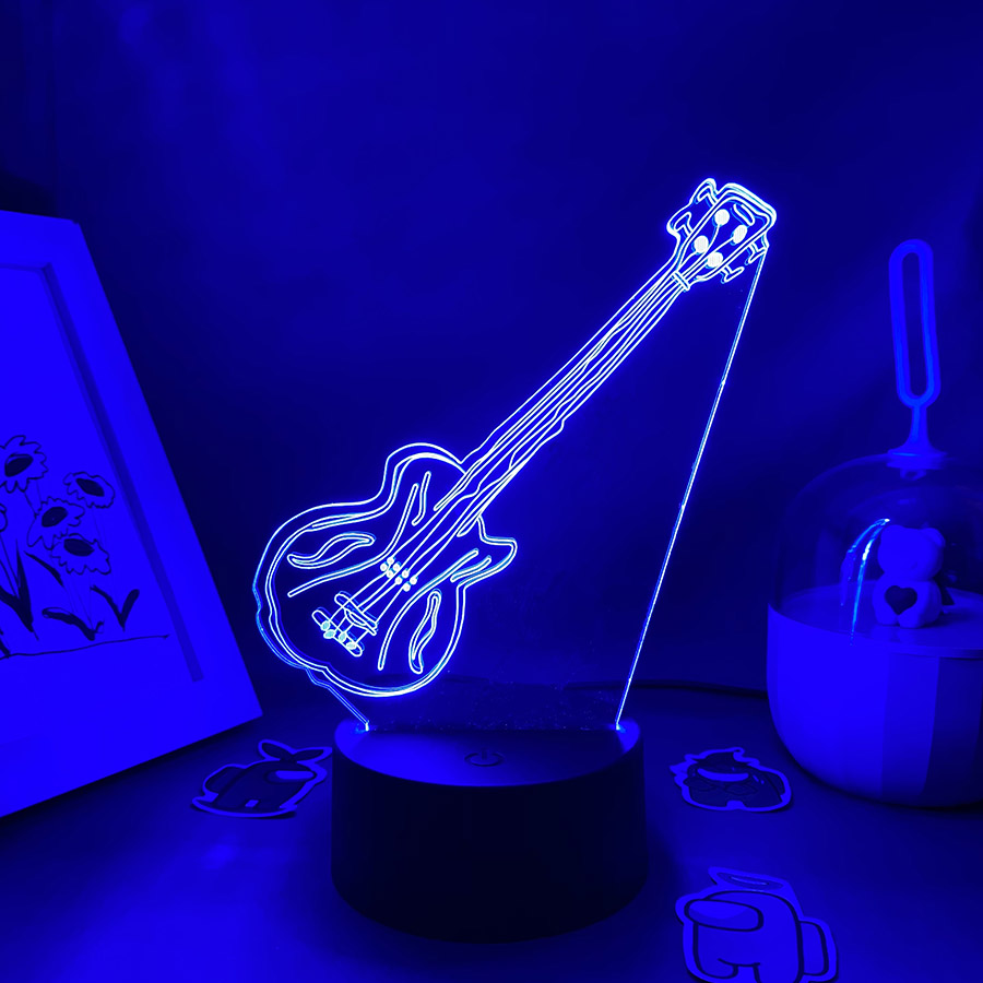 Gitaar 3D Illusie LED-nachtver - Musical Instrument No Touch recensie en prijs