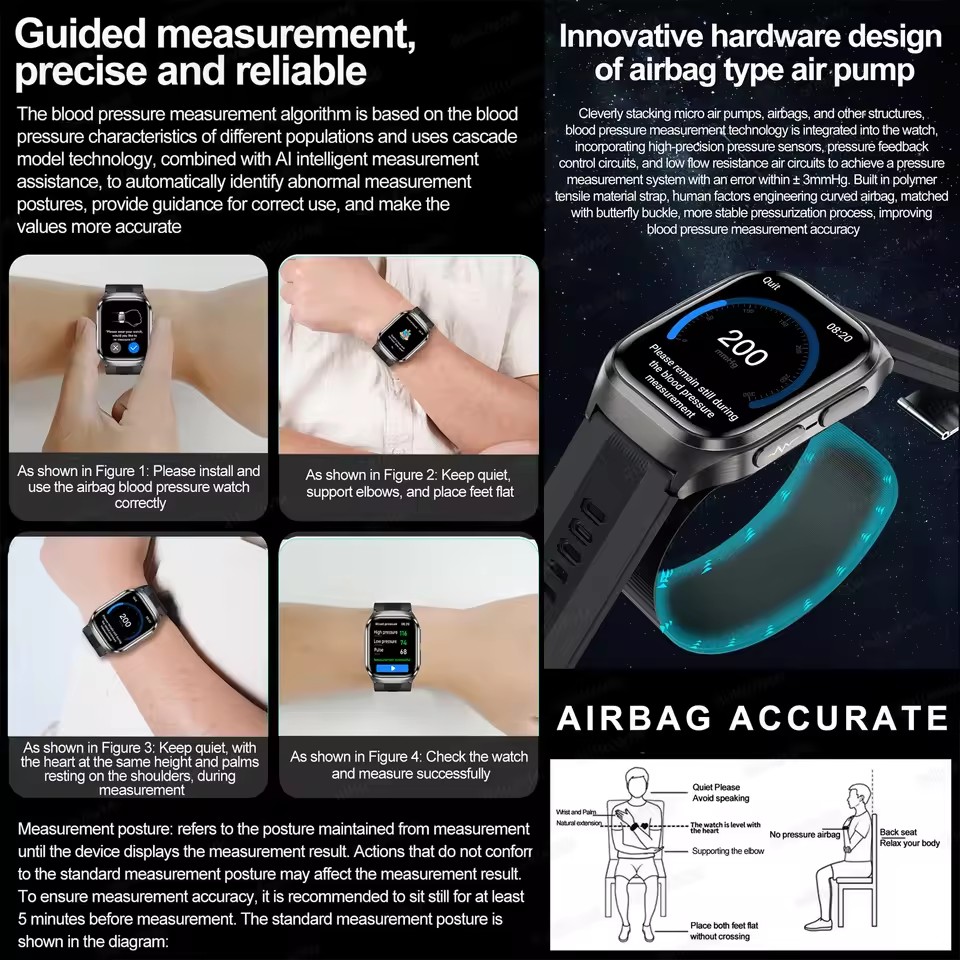 Elastische airbag-smartwatches - Musical Instrument No Touch recensie en prijs
